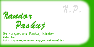 nandor paskuj business card