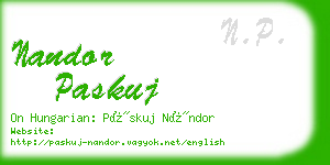 nandor paskuj business card